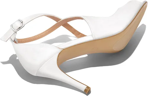 Vista 5 de mysoft Sandalias de tacón con punta abierta para mujer, de tacón alto, con tiras cruzadas, elegantes zapatos de vestir de graduación