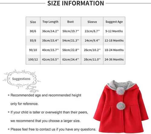 Vista 6 de Abrigo con capucha para bebé, para otoño e invierno, chaquetas de conejo dulce, ropa exterior