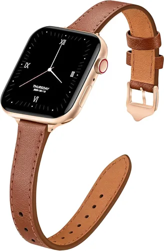 Vista 34 de JR.DM Correas de cuero delgadas compatibles con Apple Watch Band 1.496 in 1.575 in 1.614 in 1.654 in 1.732 in 1.772 in 1.811 in 1.929 in, correa