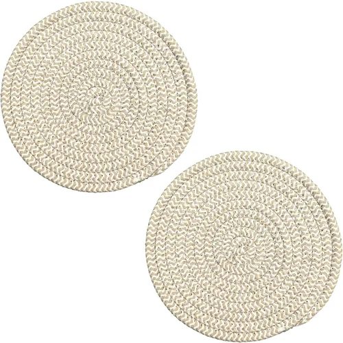 Vista 11 de Elegante posavasos trenzados con cable, juego de 4 (4 pulgadas, redondo, azul)
