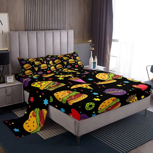 Vista 46 de Feelyou Juego de sábanas para niños con diseño de aguacate, ropa de cama bonita con frutas para niños y niñas, 1 sábana encimera y 1 sábana bajera