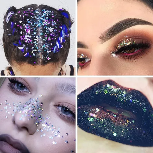 Vista 5 de UCANBE Pro Paleta de Sombra de Ojos con Purpurina - Paleta Profesional de 16 Colores - Polvo de Sombra de Ojos con Purpurina Prensada Gruesa y Fina