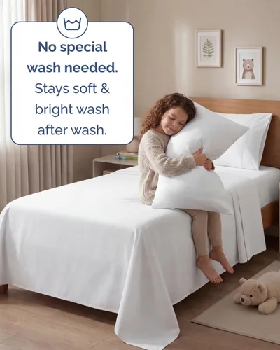 Vista 6 de Juego de sábanas Twin de 4 piezas - Cómodo, transpirable y refrescante - Juego de ropa de cama de lujo de hotel ultrasuave con bolsillos profundos