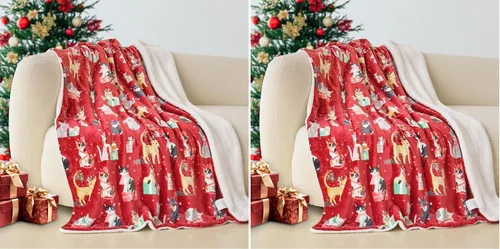 Vista 35 de Elegant Comfort - Manta reversible y ultra suave de franela con forro polar - Manta de sherpa navideña de invierno - Ligera, suave y acogedora