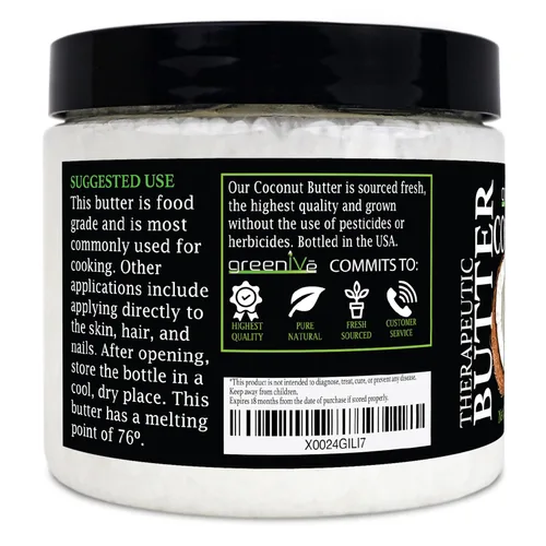 Vista 3 de GreenIVe - Aceite de coco crudo virgen 100% puro - Orgánico - Puro - Virgen - Exclusivo en Amazon (16 onzas)