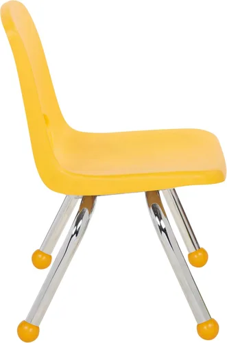 Vista 10 de FDP 15412-YE - Silla escolar apilable de 14 pulgadas con deslizadores de Amarillo