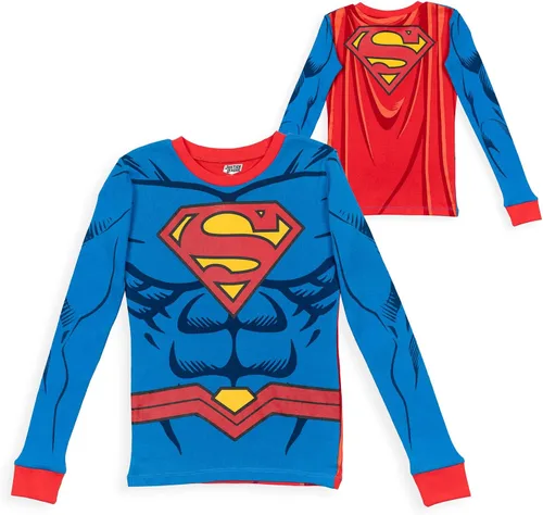 Vista 4 de DC Comics Justice League Superman Batman The Flash - Pijama de cosplay para niños pequeños a grandes