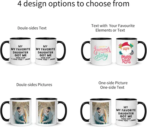 Vista 4 de Taza personalizada con texto de logotipo de imagen, taza de café personalizada, tazas personalizadas para café, con foto, taza de café