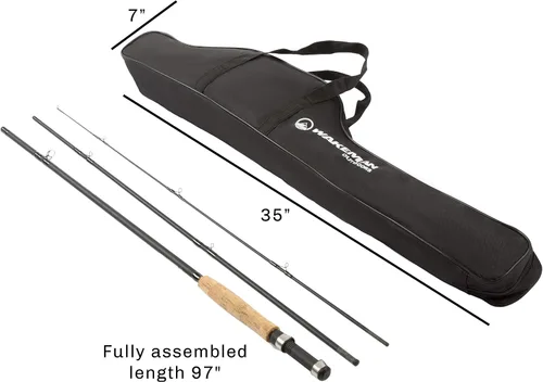 Vista 2 de Wakeman Outdoors Fly Fishing Rod & Reel Combo Starter Kit with Case and Accessories