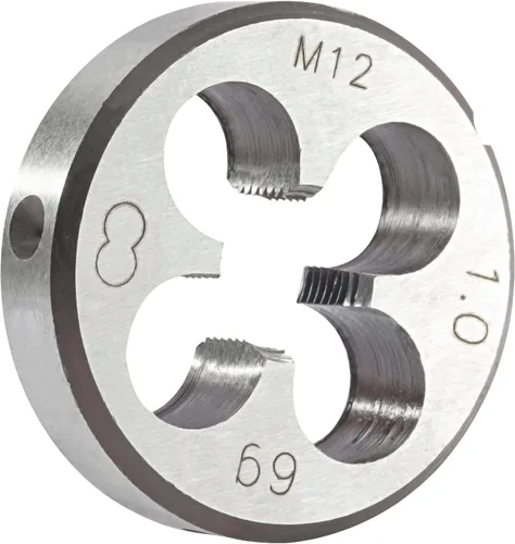 Vista 5 de M8 x 0,75 muere redondo métrico, rosca de máquina muere M8 x mano derecha de 2.5 ft m