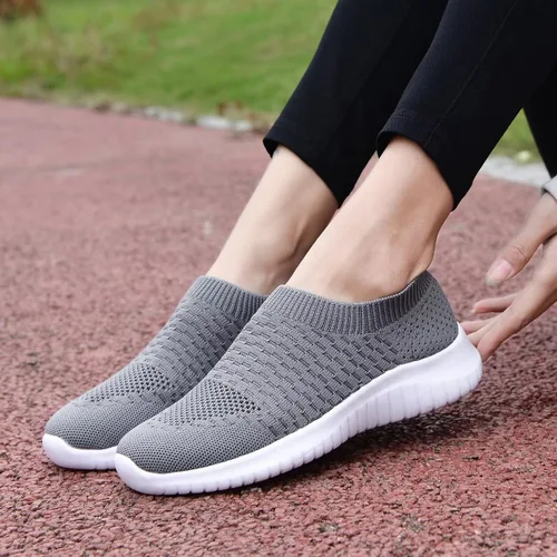 Vista 6 de Konhill - Zapato deportivo para caminar, ligero, deportivo, informal, para gimnasio, sin cordones, para mujer