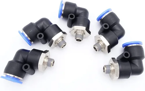 Vista 9 de Accesorio de Conexión por Empuje 1/2" Tubo OD x 1/2" Rosca Macho NPT, Codo Neumático Macho para Línea de Aire y Agua de 90 Grados con Giratorio