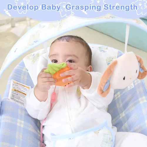 Vista 3 de Bouncer para bebés, asiento hinchable para bebés con música y vibraciones, balancín portátil para recién nacidos