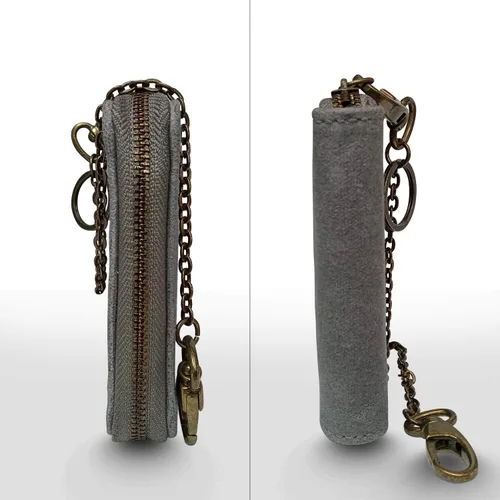 Vista 7 de Lienzo y AWL encerado lona y cuero bipolar cremallera bikers cartera con cadena