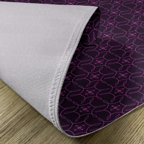 Vista 5 de Ambesonne Juego de 4 manteles individuales índigo, diseño oriental con detalles de hojas de remolino floral, impresión de imagen, manteles