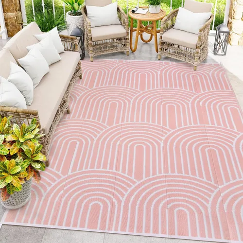 Vista 33 de Anidaroel Alfombra de área para exteriores para patio, 4 x 6 pies, impermeable, reversible, alfombra de paja de plástico para exteriores, alfombra