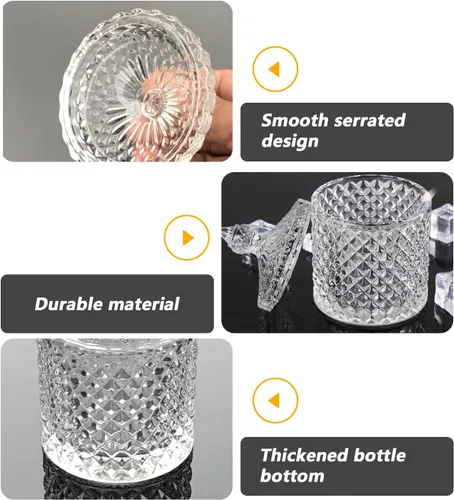 Vista 3 de ericotry Recipientes vacíos de cristal para dulces, para bufé, con tapa para fiestas, bodas, exhibición en el hogar