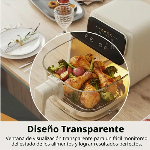 Vista 6 de Freidora de aire de vidrio ClearView 4.2QT 8 en 1 no tóxica, beige