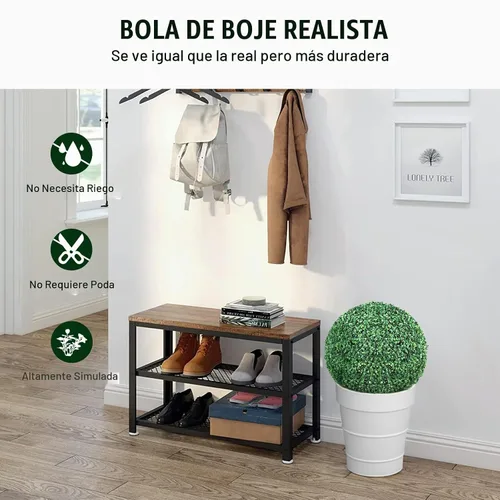 Vista 3 de VEVOR 2 bolas artificiales de 16 pulgadas, bolas de boj de imitación de 4 capas, bolas decorativas de plantas sintéticas verdes para todo el año