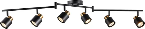 Vista 11 de Kit de iluminación de riel de 4 luces, acabado de latón negro mate ajustable con foco de techo moden empotrado para cocina, sala de estar, mejoras