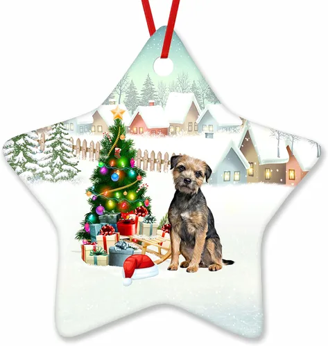 Vista 21 de Prezzy Airedale Terrier - Adorno para decoración de árbol de Navidad, regalos lindos para amantes de los perros, para familiares y amigos, nuevo