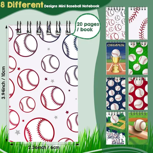 Vista 2 de Faccito 32 piezas de mini bloc de notas deportivos, baloncesto, béisbol, fútbol, suministros para fiestas, bolsas de regalo, bloc de notas