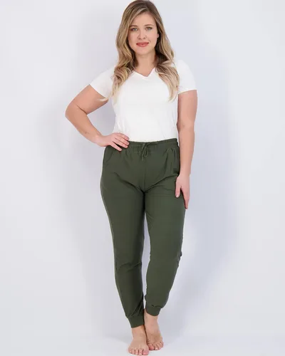 Vista 3 de Paquete con 3 unidades Pantalones deportivos de yoga ultra suaves para mujer con bolsillos y cordón (disponibles en tallas grandes)