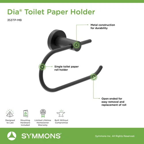 Vista 10 de Symmons 35AC3BUNDLEMB - Juego de accesorios de baño de pared de 3 piezas, color negro mate