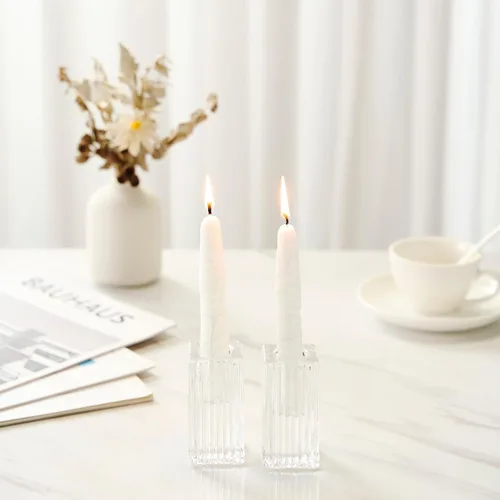 Vista 6 de Rite Lite Velas de Shabbat - 12 piezas - Empaquetadas en una hermosa caja con una tarjeta artística (blanco)