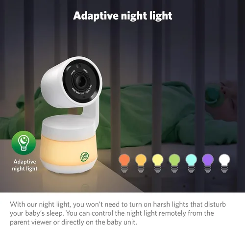 Vista 4 de LeapFrog Monitor de bebé LF925HD con cámara y audio, monitor de bebé de acceso remoto WiFi de 1080p, cámara panorámica e inclinación de 360°, zoom