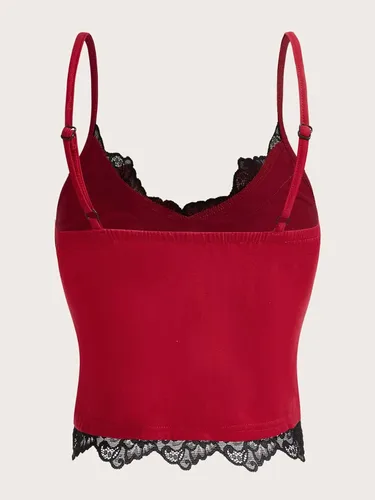 Vista 2 de SOLY HUX Women's Y2k Gothic Lace Trim Cami Crop Top Sleeveless Sexy Tank Tops Camisole Clubwear Outfit
