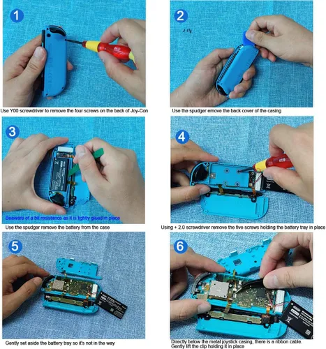 Vista 5 de Veanic Paquete de 2 palillos analógicos de repuesto 3D compatibles con Nintendo Switch Switch OLED modelo Joy-Con controlador Incluye Y15