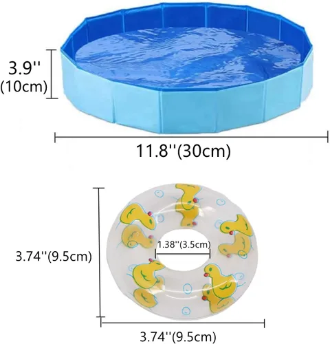 Vista 2 de Piscina de dragón barbudo con flotador inflable – Plegable plegable para bañera, bañera y reptil collar anillo para lagartos anfibios, suministros