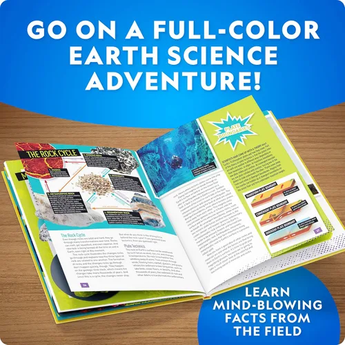Vista 4 de Caja de colección de rocas National Geographic para niños – Juego de 300 piezas con gemas reales, cristales y minerales - Incluye el libro a todo