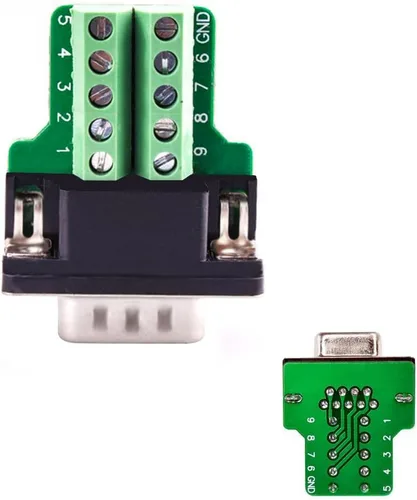 Vista 4 de DB9 Breakout Connector, macho hembra 9 pines RS232 conectores, sin soldadura D-SUB RS485 Serial Adaptador Placa del módulo con terminales