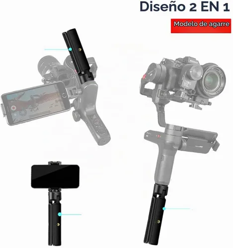 Vista 3 de Agarre de mango extendido/trípode 2 en 1 para estabilizador de cardán, soporte de trípode de mesa y agarre de mango para DJI Ronin-S, Zhiyun