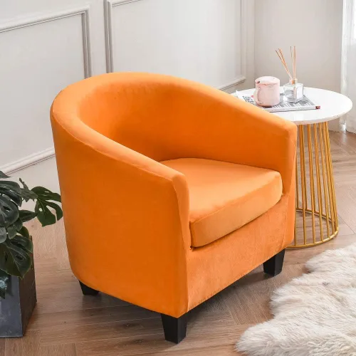 Vista 10 de OKYUK Fundas de terciopelo para silla de bañera, fundas de sofá de alta elasticidad, fundas de sofá, protector de muebles extraíble para sala