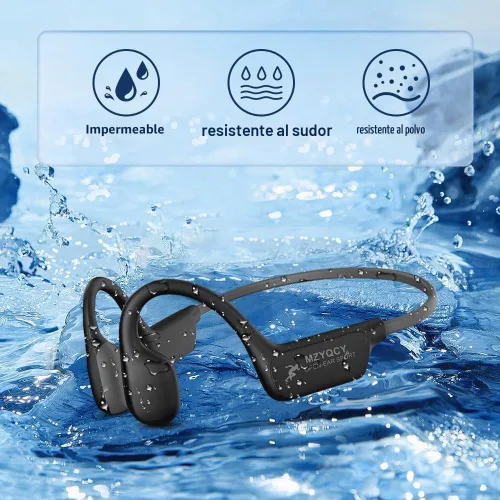 Vista 4 de Auriculares de Conducción Ósea, Auriculares de Oído Abierto Inalámbricos Bluetooth 5.4 con Micrófono, Auriculares IPX6 Impermeables para Deportes