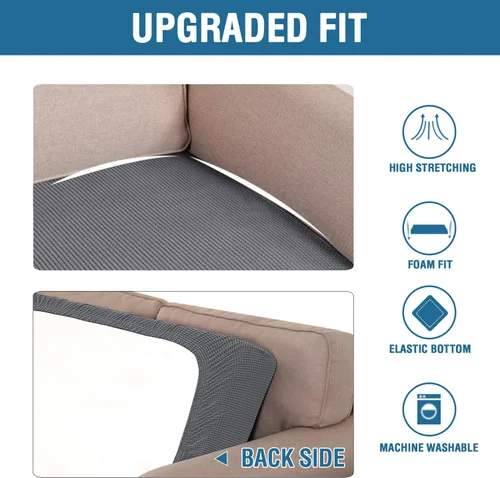 Vista 221 de H.VERSAILTEX Fundas de Cojín de Asiento Individuales Super Elásticas Fundas de Sofá Fundas de Cojín de Sofá Fundas Deslizables Juegos Tela de Sarga