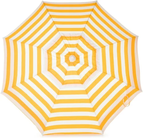 Vista 7 de Heininger DestinationGear 6' Acrylic Striped Pole Umbrella negro y blanco