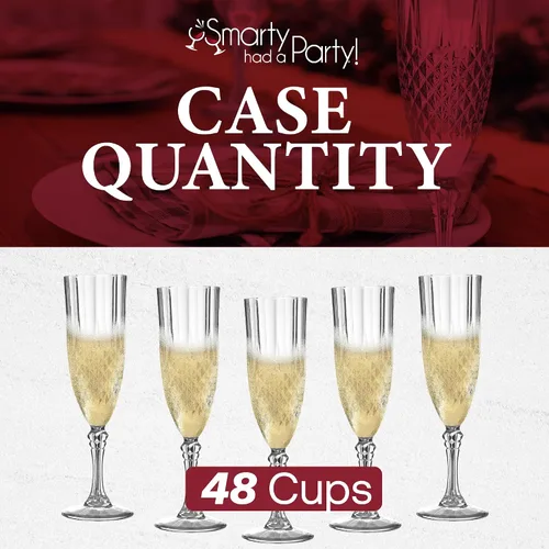 Vista 7 de Smarty Had A Party Copas de champán de plástico de corte de cristal, paquete de 48 desechables