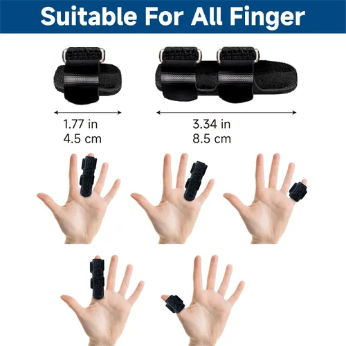 Vista 5 de SUNBURST Férula para dedos: gatillo ajustable para dedos pulgar, índice y medio, fácil ajuste con una sola mano, transpirable y reutilizable
