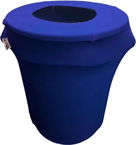 Vista 80 de LA Linen Funda elástica de elastano ajustable para cubo de basura Slim Jim de 23 galones, cubierta de contenedor de residuos, decoración de patio