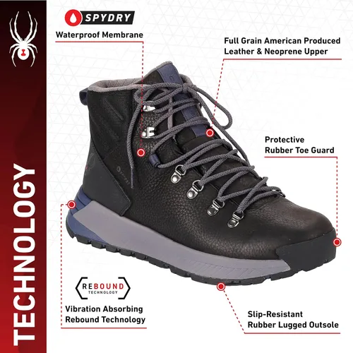 Vista 3 de Spyder Mens Blacktail Hiking Boot Waterproof Leather Increased Traction