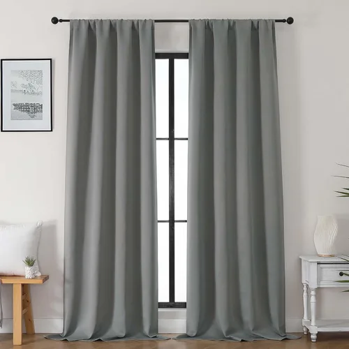 Vista 14 de Gwine Cortinas opacas para dormitorio, 54 pulgadas de largo, paneles de cortina de ventana con aislamiento térmico y reducción de ruido, cortinas