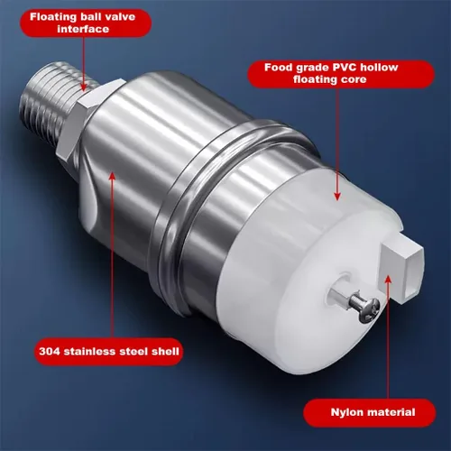 Vista 3 de 1pcs 304 Stainless Steel Floating Ball Valve Automatic Water Level Control Valve Water Tank Water Tower Shutoff Valve(1/2inch)