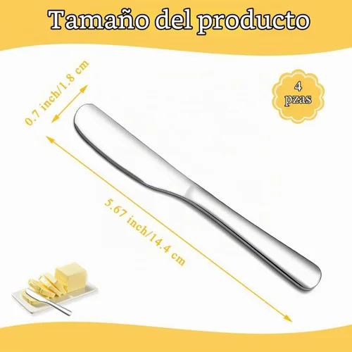 Vista 2 de Homquen Cuchillo de mantequilla de acero inoxidable, esparcidor de mantequilla, cuchillos de mantequilla, cuchillo esparcidor de mantequilla