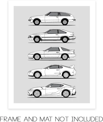 Vista 2 de Idea Network Póster hecho a mano compatible con la impresión de las generaciones Toyota Supra