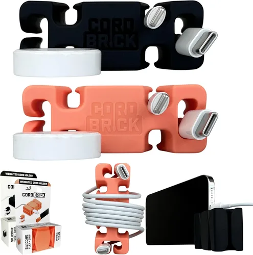 Vista 21 de CordBrick Rellenos para Calcetines para Adultos Gestión de Cables Soporte de Cable con Peso Envoltorio de Cable Soporte para Teléfono - Organizador