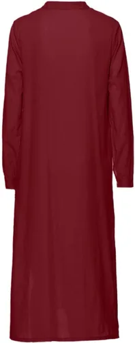 Vista 4 de Maxi vestido largo liso para mujer, de algodón caftán, manga larga, vestido de gran